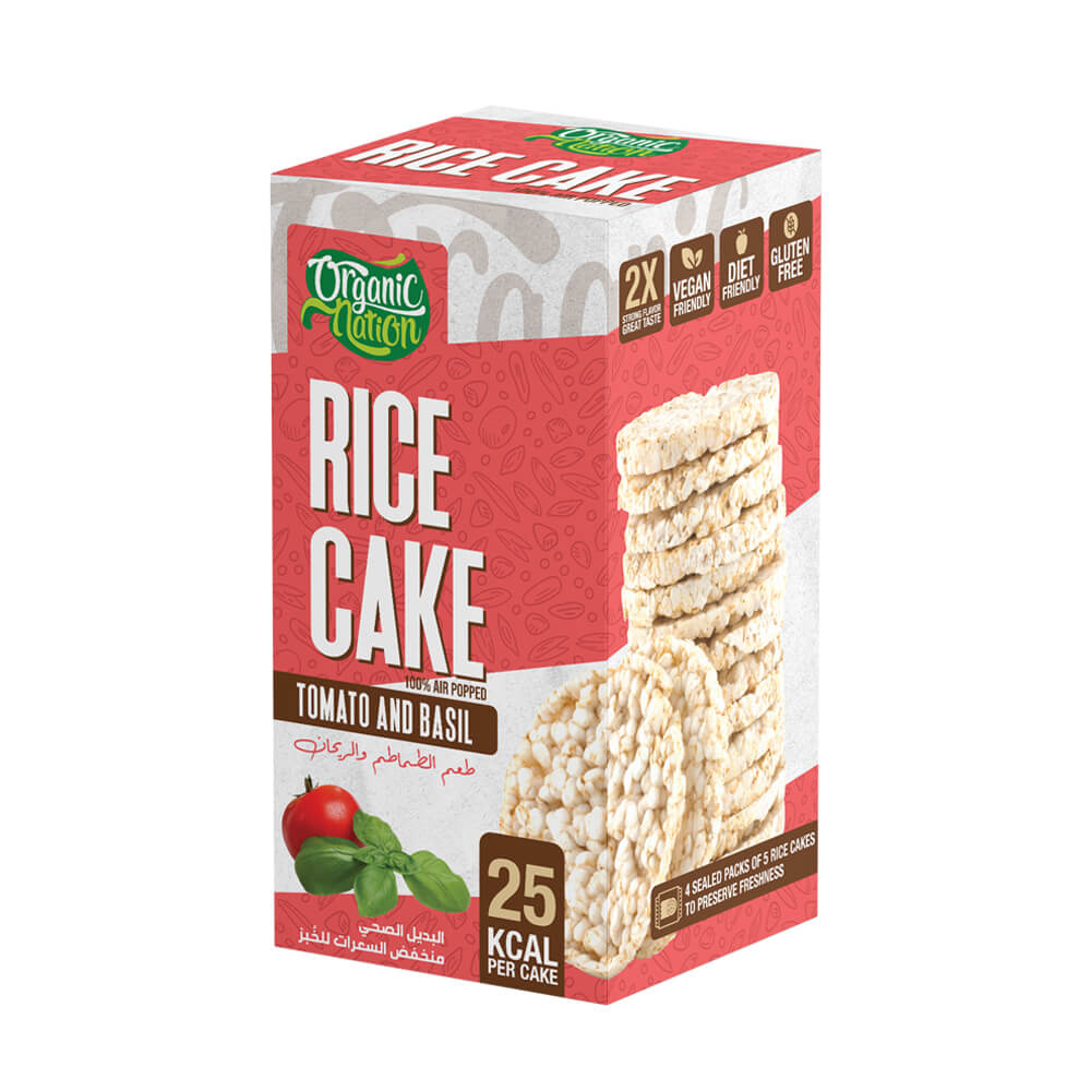 Rice Cake-20Pices-120G.-Tomato And Basil – Organic Nation