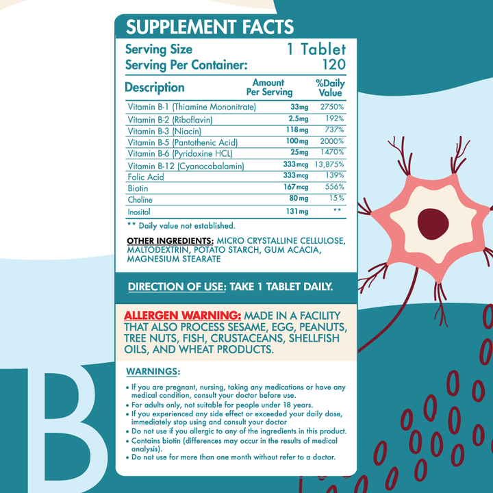 B-Complex Advanced Formula-120Serv.-120Tablets Organic Nation
