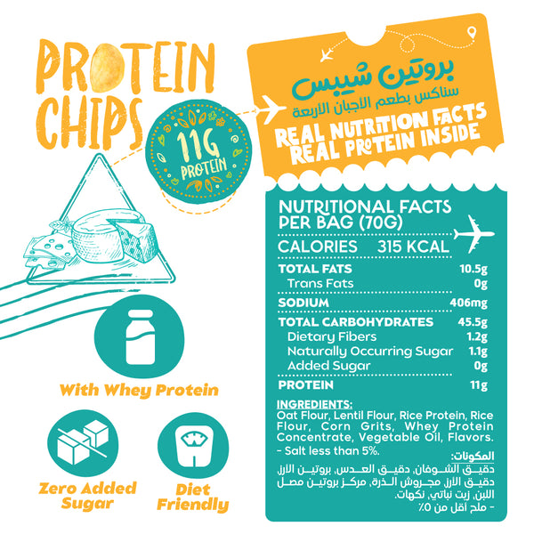 رقائق البروتين -70 جرام - جبن كواترو