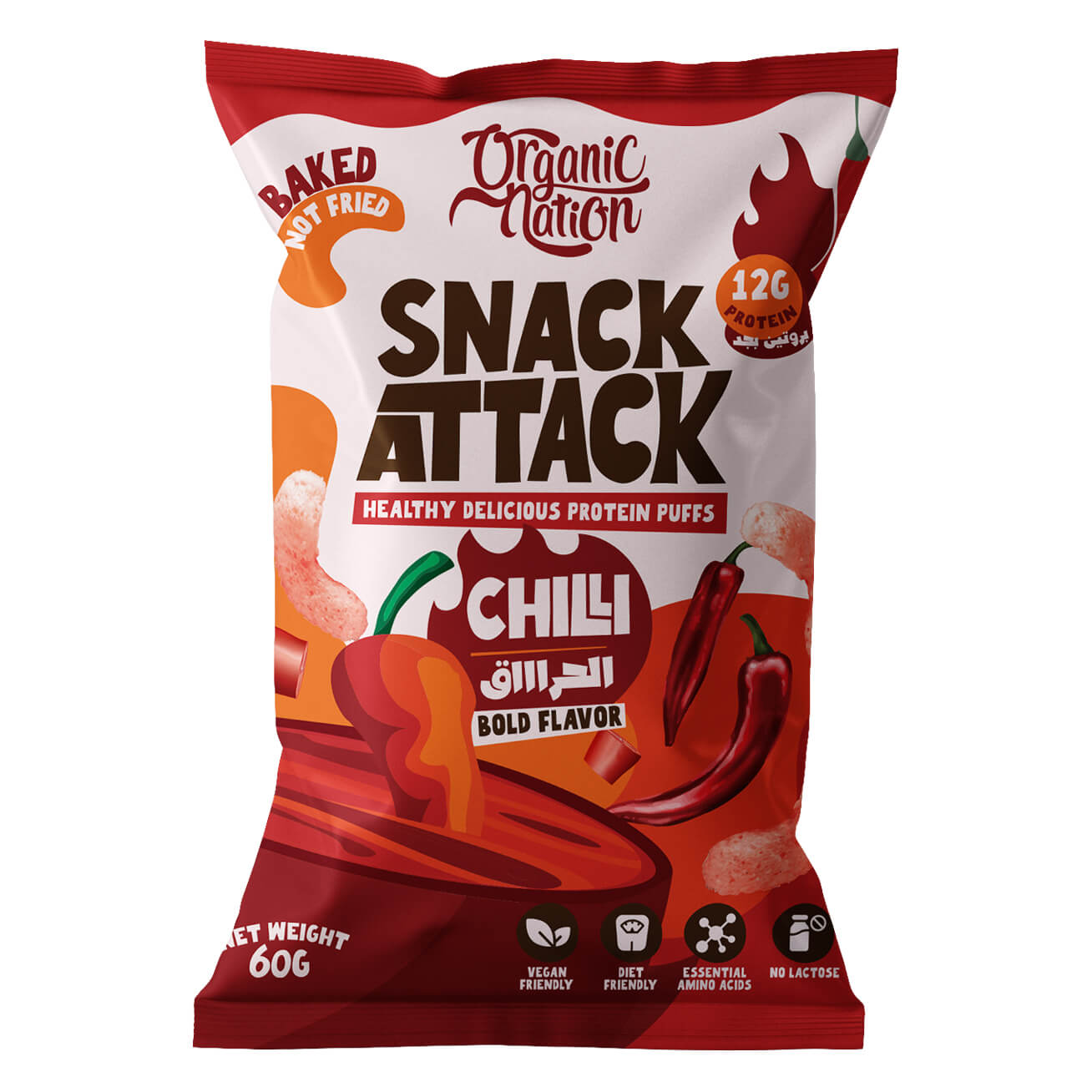 Snack Attack High quality protein Puffs Chilli