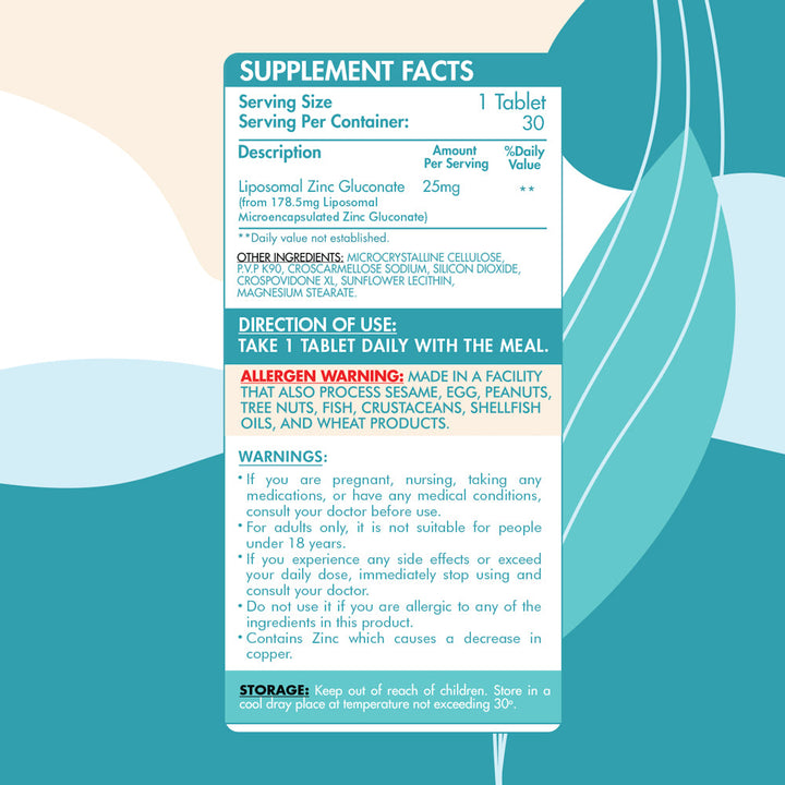 glutathione treatment bangalore Liposomal Zinc Gluconate-30Serv.-30Tablets- Organic Nation