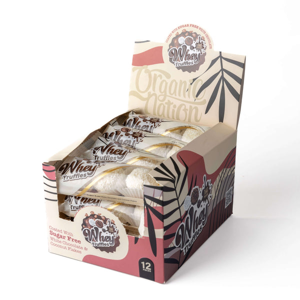 Whey Truffles-White Chocolate With Coconut Flakes-54G.-3Truffles