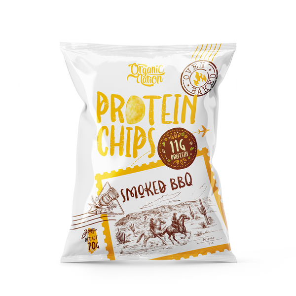 رقائق البروتين -70 جرام - شيبس بروتين-70 جرام - شواء مدخن